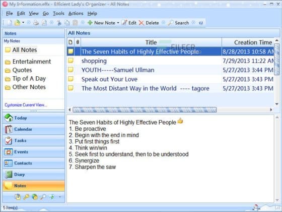 Tải Efficient Ladys Organizer 5.60 Build 559 Miễn Phí