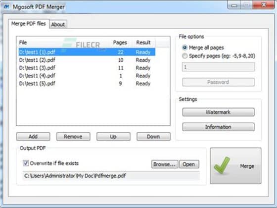Mgosoft PDF Merger 9.4.3 Download Miễn Phí