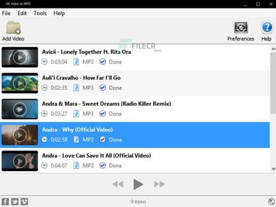 4K Video to MP3 v3.0.1.936 Download Miễn Phí
