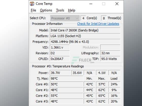 Core Temp 1.18.1 Download Miễn Phí