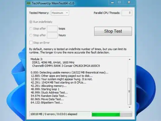 TechPowerUp MemTest64 v1.0 Download Miễn Phí