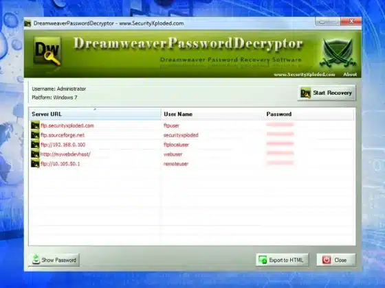 Dreamweaver Password Decryptor Download Miễn Phí